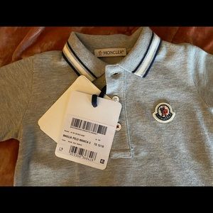 SOLD —— Moncler Grey Cotton Polo Shirt - Toddler